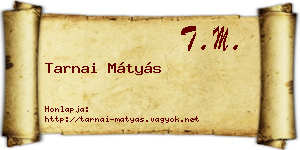 Tarnai Mátyás névjegykártya