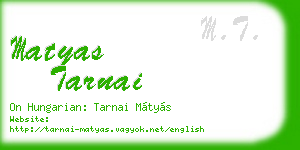 matyas tarnai business card