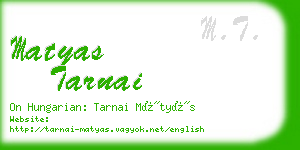 matyas tarnai business card